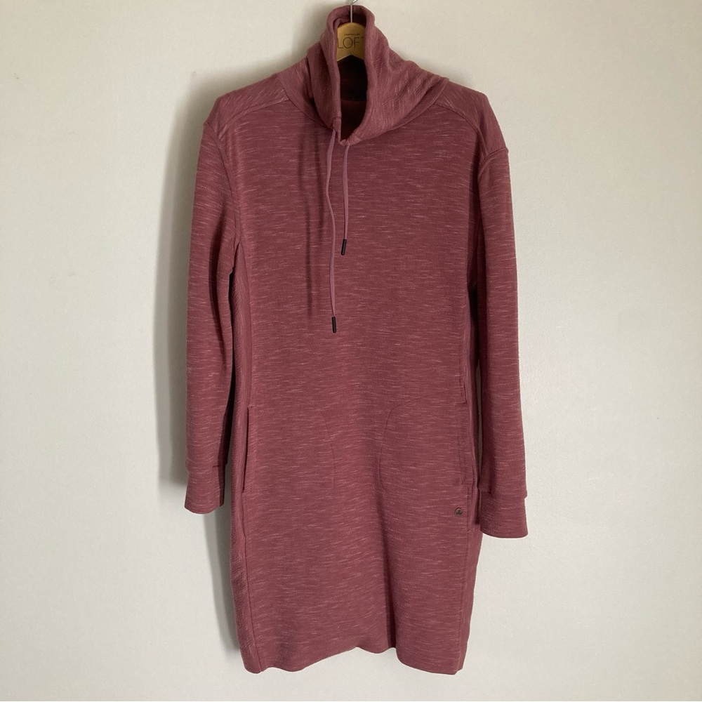 Prana Mauve Cowl-Neck Sweater Dress Size Small